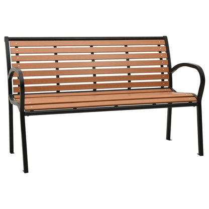 Tuinbank 116 Cm Staal En Hkc Zwart En Bruin