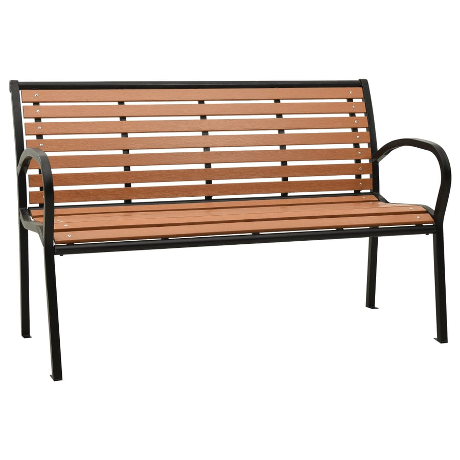 Tuinbank 116 Cm Staal En Hkc Zwart En Bruin