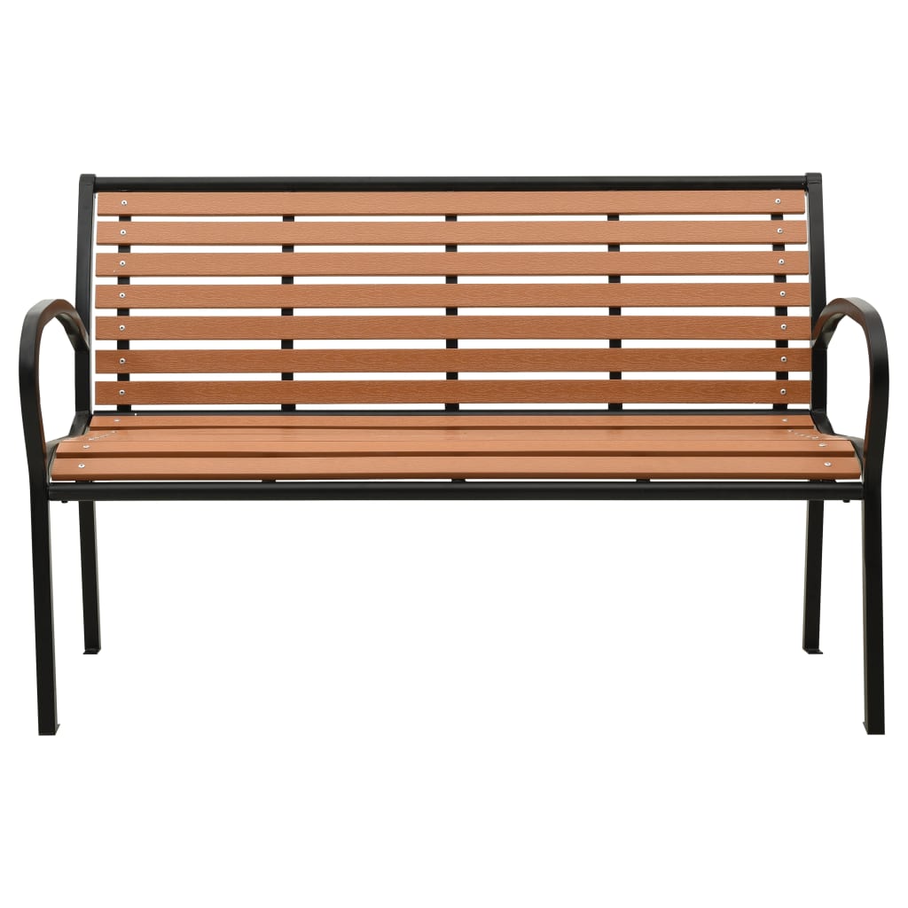 Tuinbank 116 Cm Staal En Hkc Zwart En Bruin