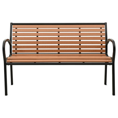 Tuinbank 116 Cm Staal En Hkc Zwart En Bruin