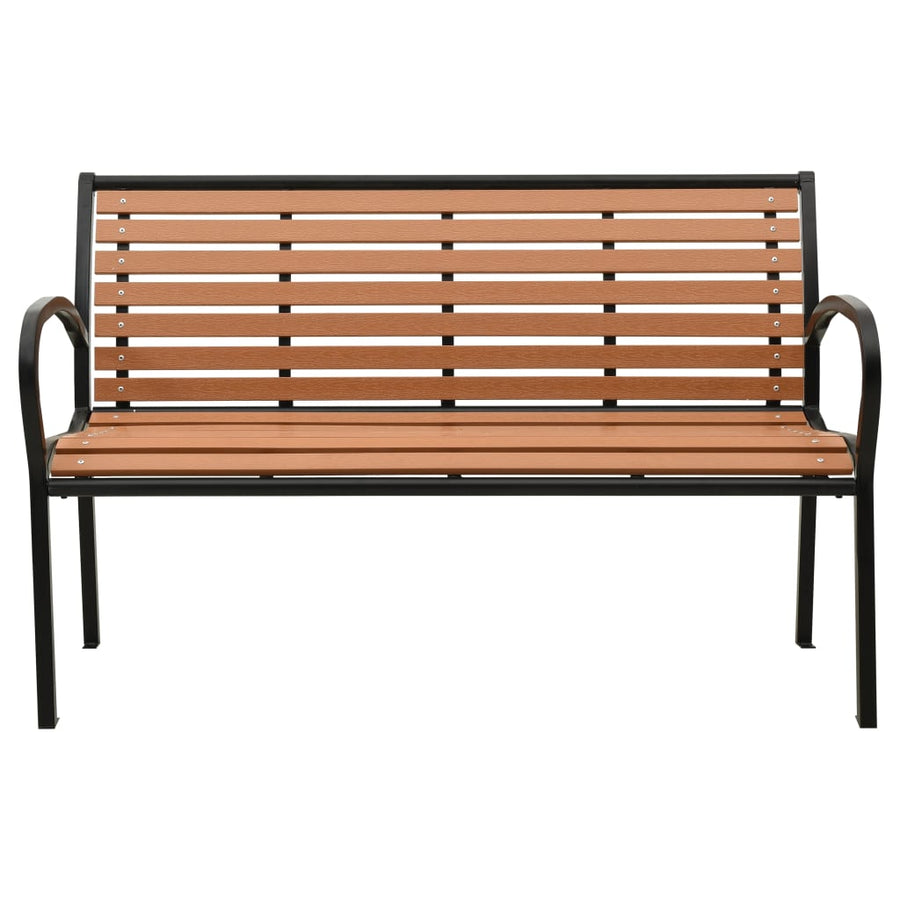 Tuinbank 116 Cm Staal En Hkc Zwart En Bruin