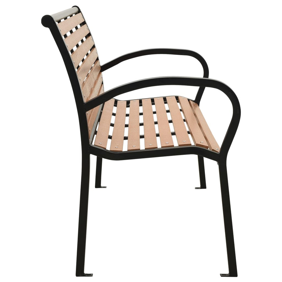 Tuinbank 116 Cm Staal En Hkc Zwart En Bruin