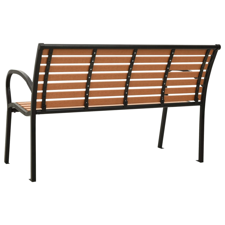 Tuinbank 116 Cm Staal En Hkc Zwart En Bruin