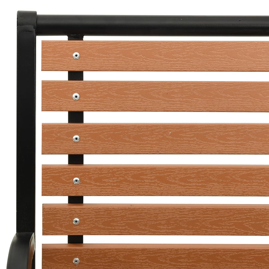 Tuinbank 116 Cm Staal En Hkc Zwart En Bruin