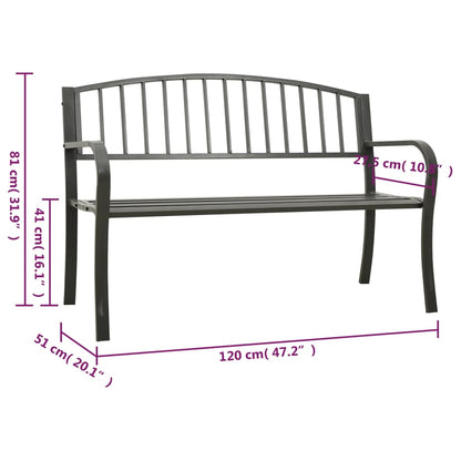 Tuinbank 120 Cm Staal Grijs