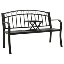 Tuinbank 120 Cm Staal Zwart Met tafel