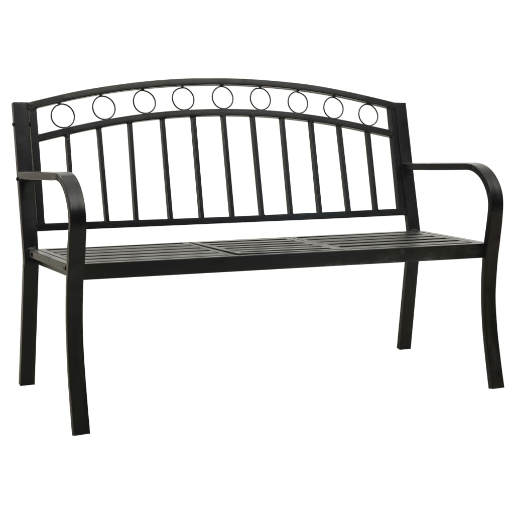 Tuinbank 120 Cm Staal Zwart Met tafel