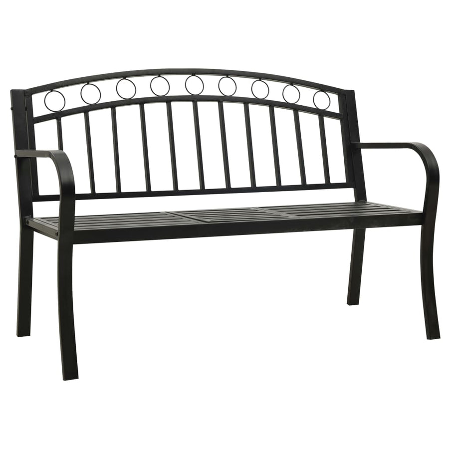 Tuinbank 120 Cm Staal Zwart Met tafel