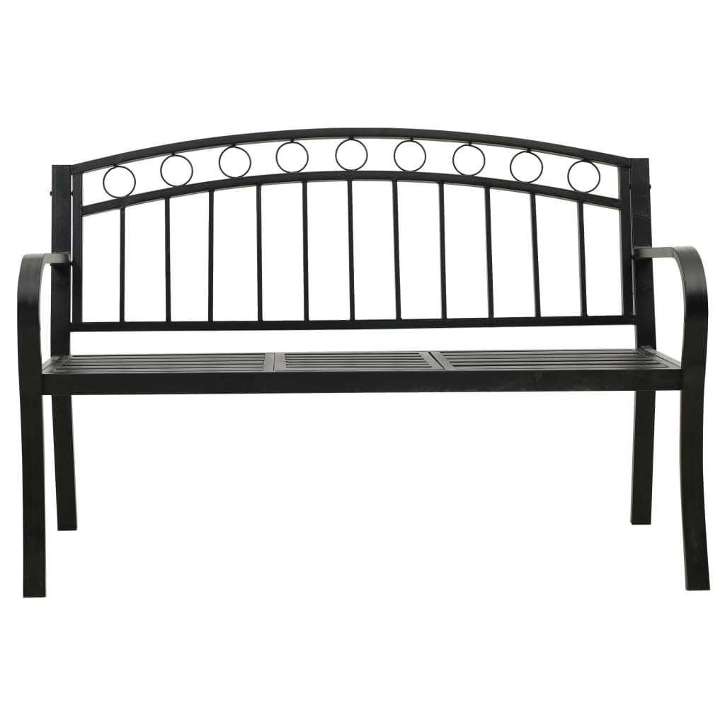 Tuinbank 120 Cm Staal Zwart Met tafel