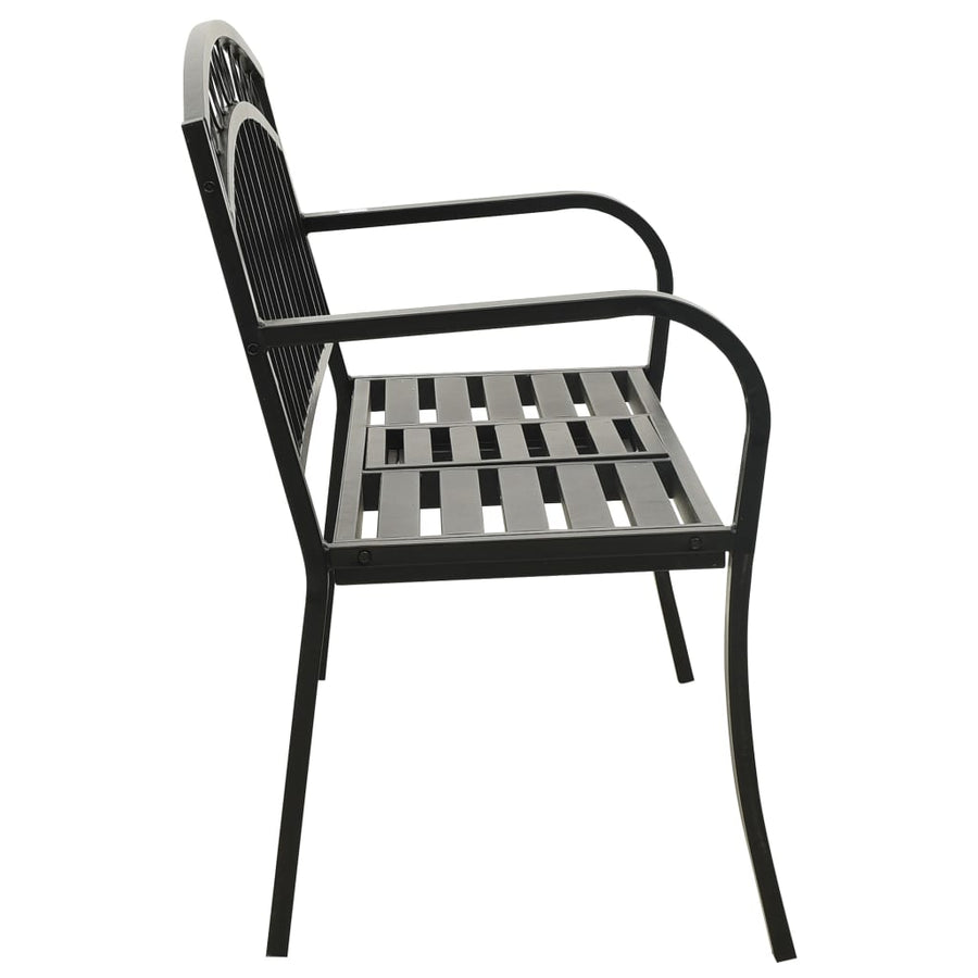 Tuinbank 120 Cm Staal Zwart Met tafel
