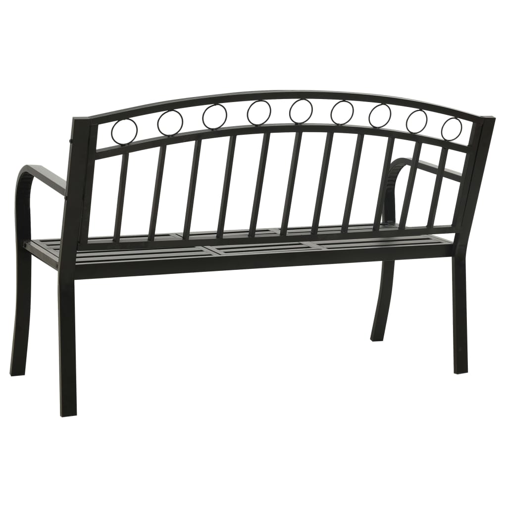 Tuinbank 120 Cm Staal Zwart Met tafel