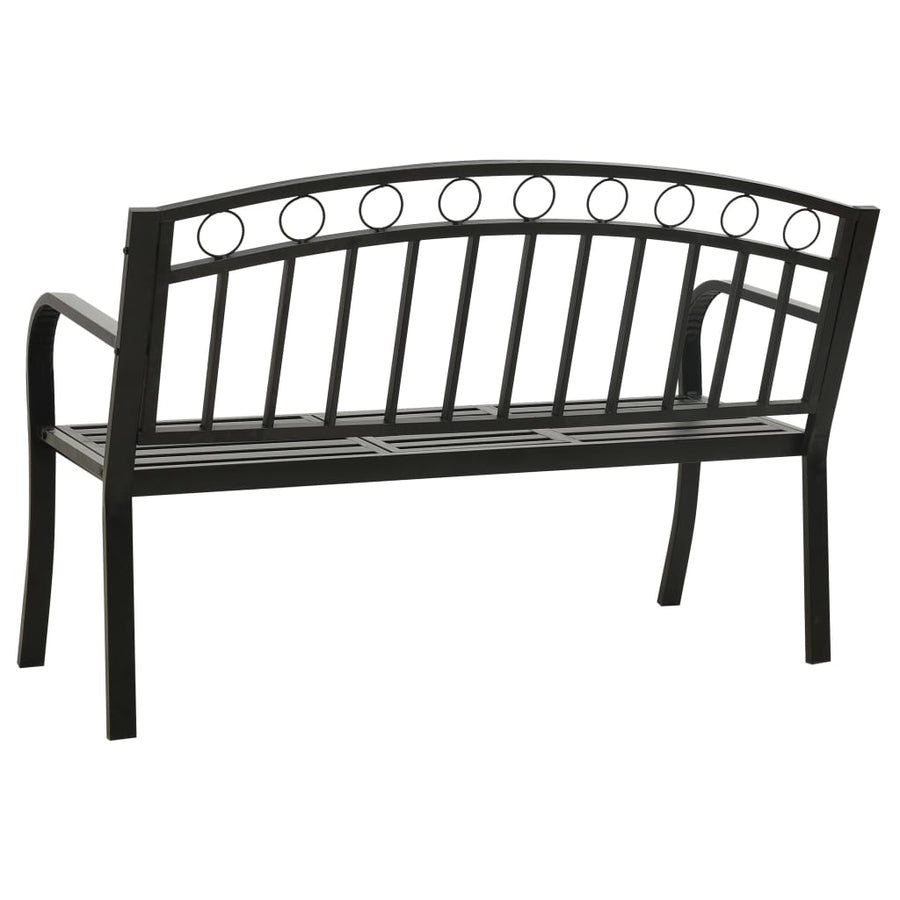 Tuinbank 120 Cm Staal Zwart Met tafel