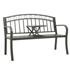 Garden bench with table 120 cm steel grey