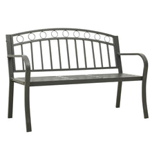 Tuinbank met tafel 120 cm staal grijs