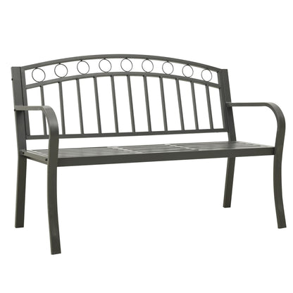 Tuinbank met tafel 120 cm staal grijs