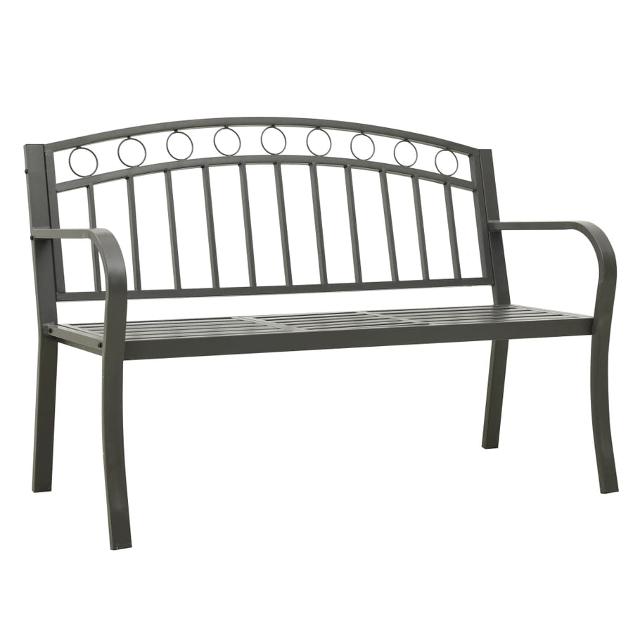 Tuinbank met tafel 120 cm staal grijs