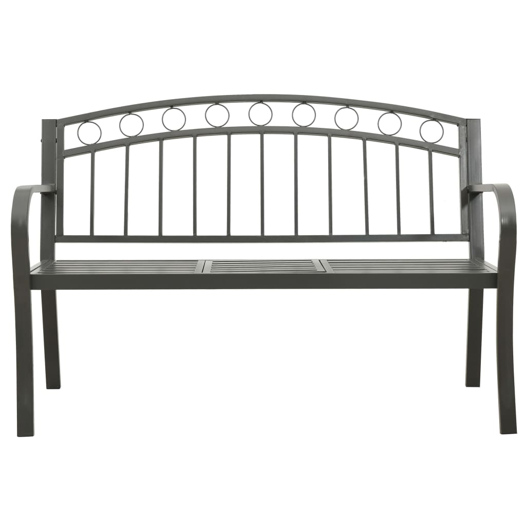 Tuinbank met tafel 120 cm staal grijs