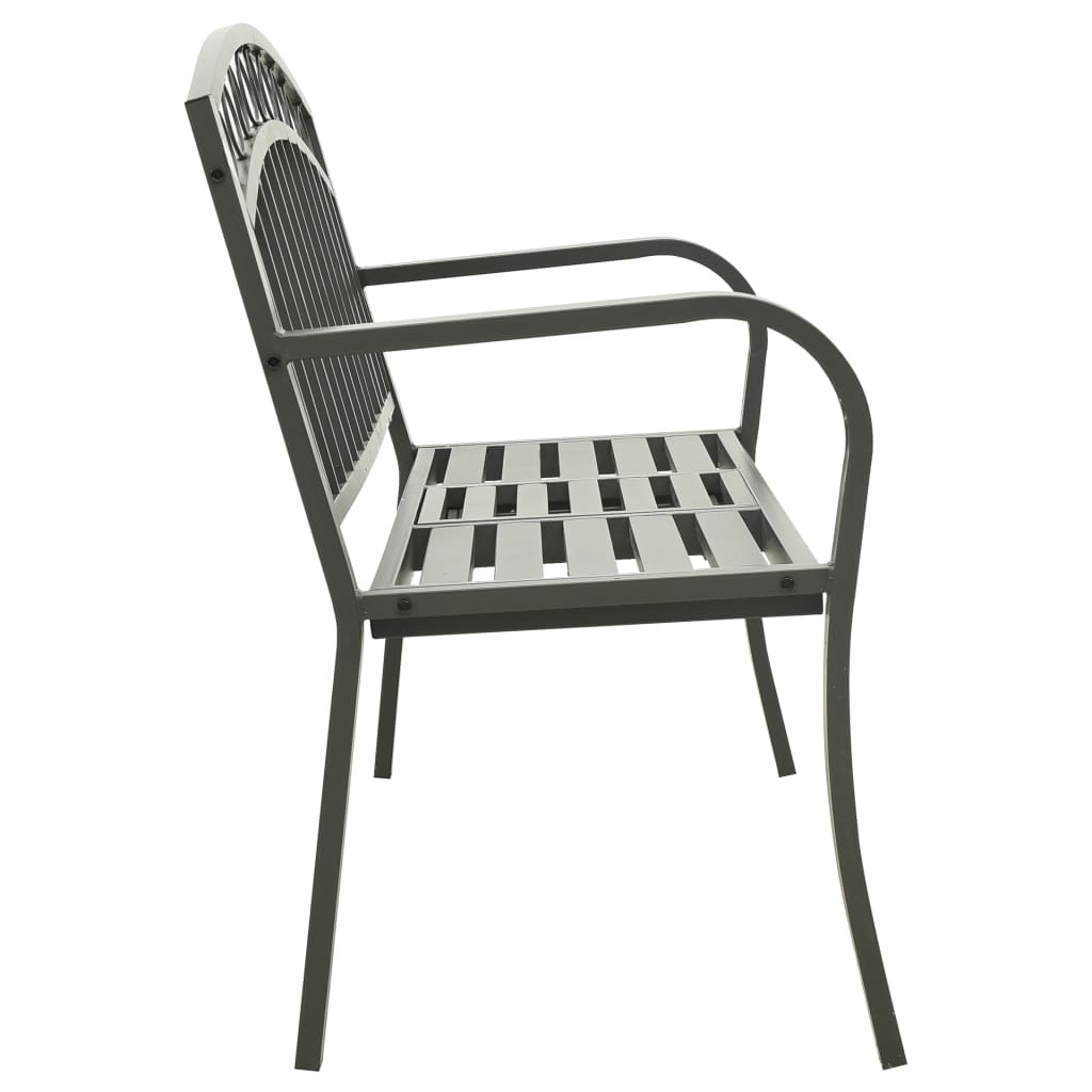 Tuinbank met tafel 120 cm staal grijs