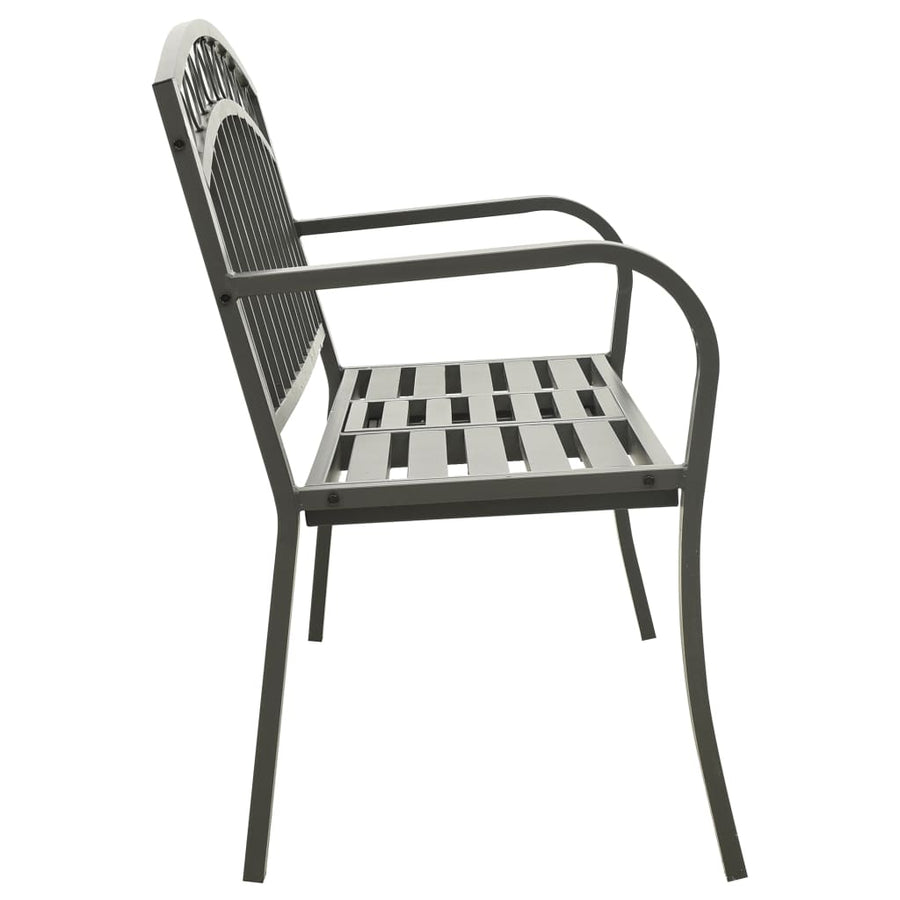Tuinbank met tafel 120 cm staal grijs