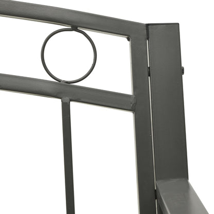 Tuinbank met tafel 120 cm staal grijs