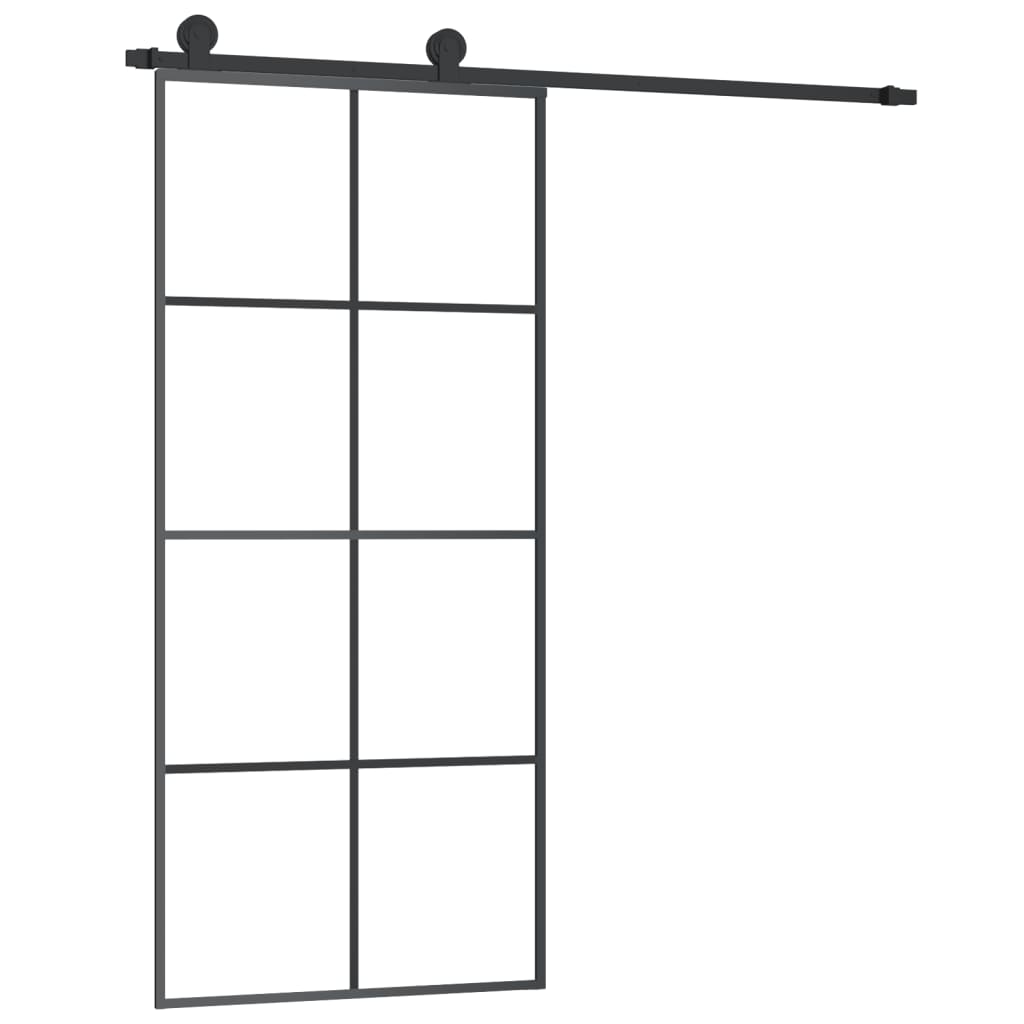 Schuifdeur Met Beslag Esg-Glas En Aluminium 90 x 205 cm 4x2 rooster