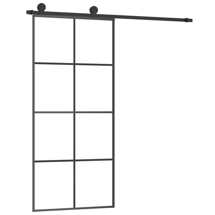 Schuifdeur Met Beslag Esg-Glas En Aluminium 90 x 205 cm 4x2 rooster