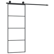 Schuifdeur Met Beslag Esg-Glas En Aluminium 76 x 205 cm 3 horizontale stangen