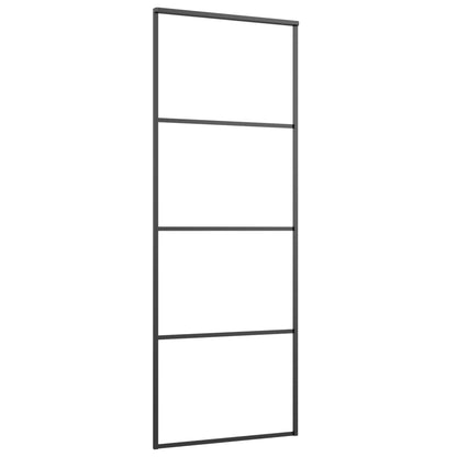 Schuifdeur Met Beslag Esg-Glas En Aluminium 76 x 205 cm 3 horizontale stangen
