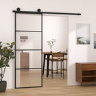 Schuifdeur 76x205 cm ESG-glas aluminium zwart