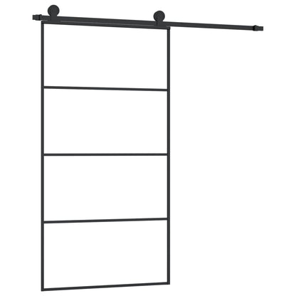 Schuifdeur Met Beslag 02,5X205 Cm Esg-Glas En Aluminium 102.5 x 205 cm 3 horizontale stangen