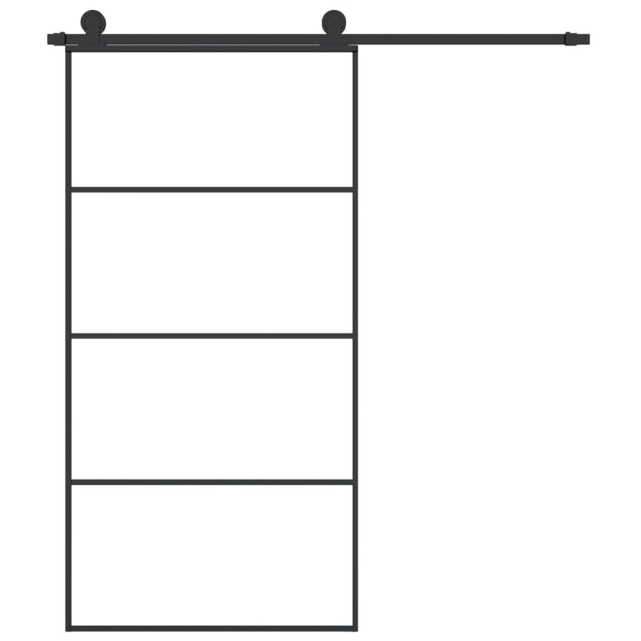Schuifdeur Met Beslag 02,5X205 Cm Esg-Glas En Aluminium 102.5 x 205 cm 3 horizontale stangen