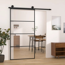 Schuifdeur Met Beslag 02,5X205 Cm Esg-Glas En Aluminium 102.5 x 205 cm 3 horizontale stangen