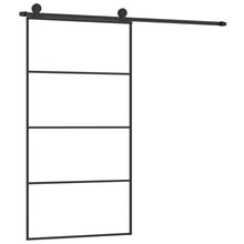 Schuifdeur Met Beslag 02,5X205 Cm Esg-Glas En Aluminium 102.5 x 205 cm 3 horizontale stangen