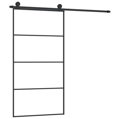 Schuifdeur Met Beslag 02,5X205 Cm Esg-Glas En Aluminium 102.5 x 205 cm 3 horizontale stangen