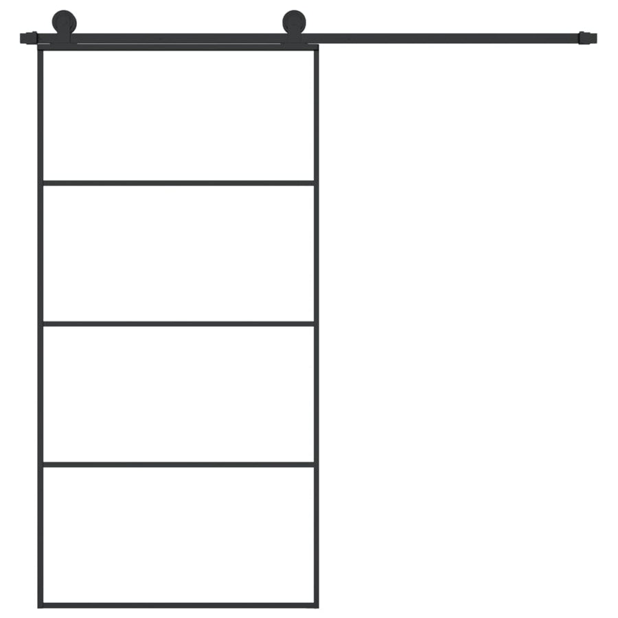 Schuifdeur Met Beslag 02,5X205 Cm Esg-Glas En Aluminium 102.5 x 205 cm 3 horizontale stangen