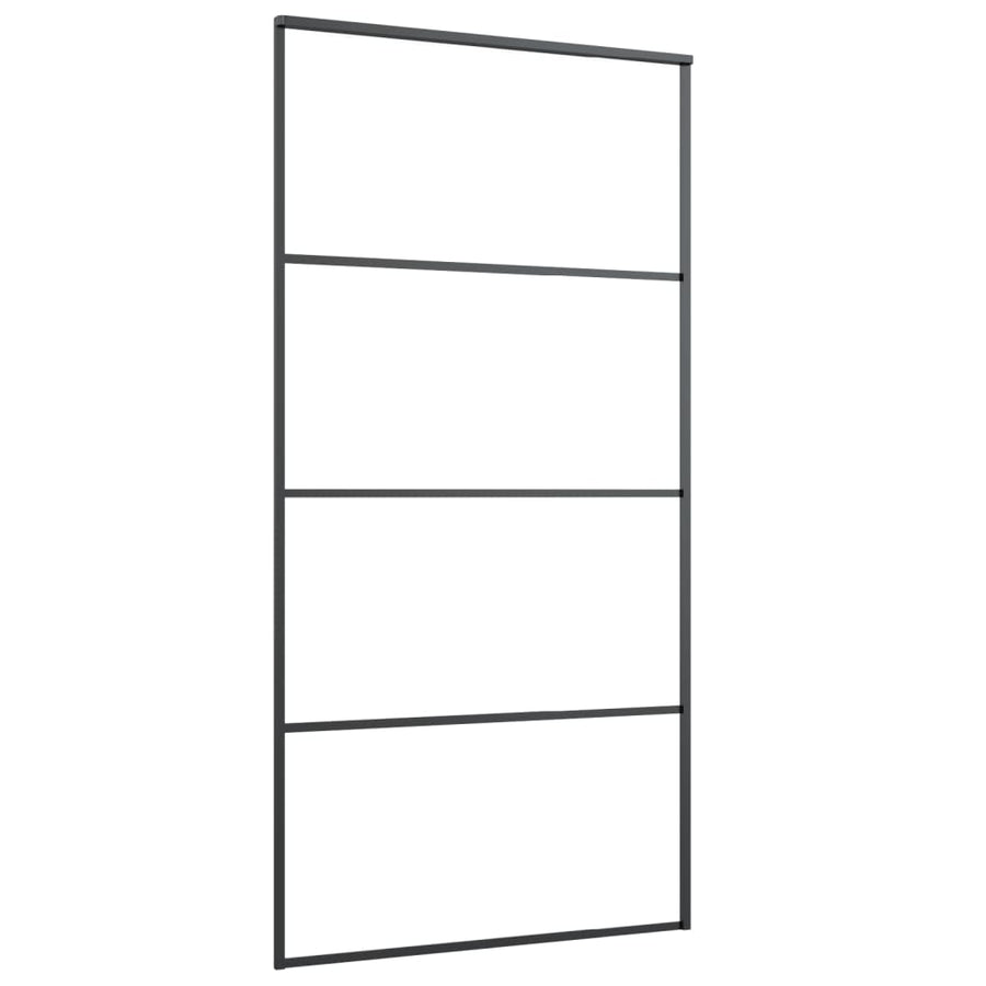 Schuifdeur Met Beslag 02,5X205 Cm Esg-Glas En Aluminium 102.5 x 205 cm 3 horizontale stangen