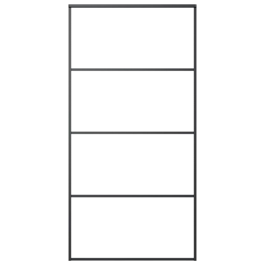 Schuifdeur Met Beslag 02,5X205 Cm Esg-Glas En Aluminium 102.5 x 205 cm 3 horizontale stangen