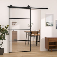 Schuifdeur Met Beslag 02,5X205 Cm Esg-Glas En Aluminium 102.5 x 205 cm 3 horizontale stangen