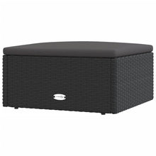Met Kussen Poly Rattan Zwart Voetensteun