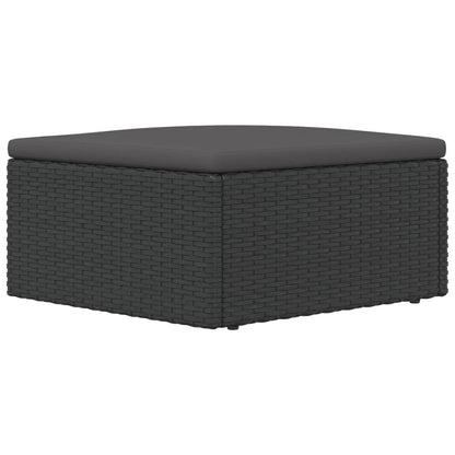 Met Kussen Poly Rattan Zwart Voetensteun