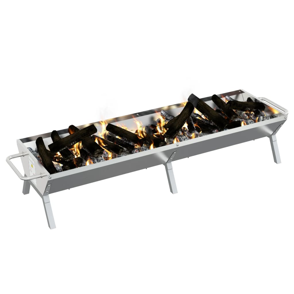 Barbecueplaat Roestvrij Staal Zilverkleurig 158 x 42 x 31 cm
