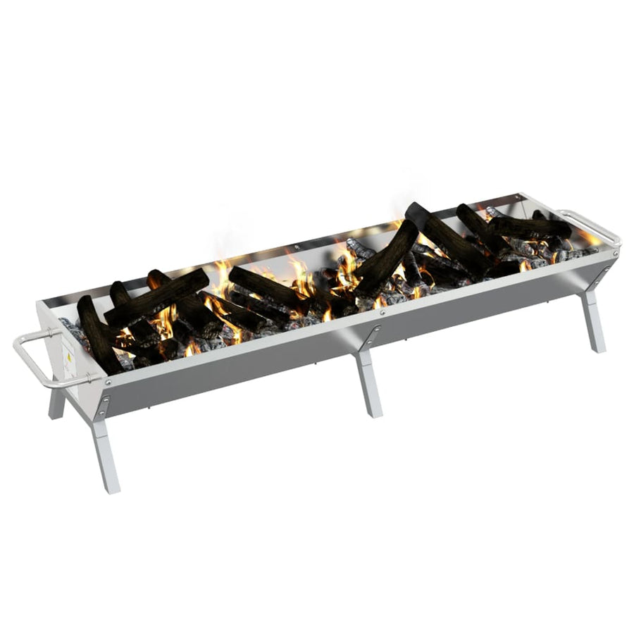 Barbecueplaat Roestvrij Staal Zilverkleurig 158 x 42 x 31 cm