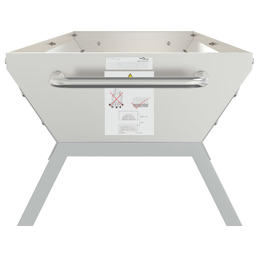 Barbecueplaat Roestvrij Staal Zilverkleurig 158 x 42 x 31 cm