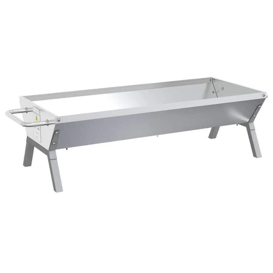 Barbecueplaat 118X42X30,5 Cm Roestvrij Staal Zilverkleurig 118 x 42 x 30.5 cm
