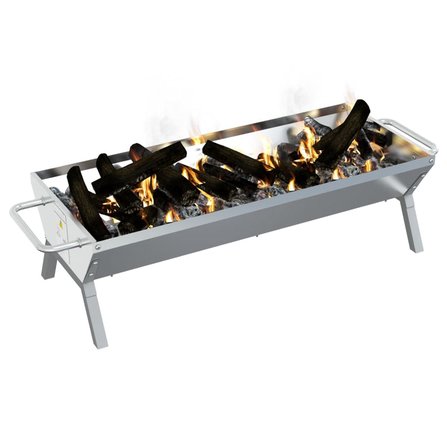Barbecueplaat 118X42X30,5 Cm Roestvrij Staal Zilverkleurig 118 x 42 x 30.5 cm