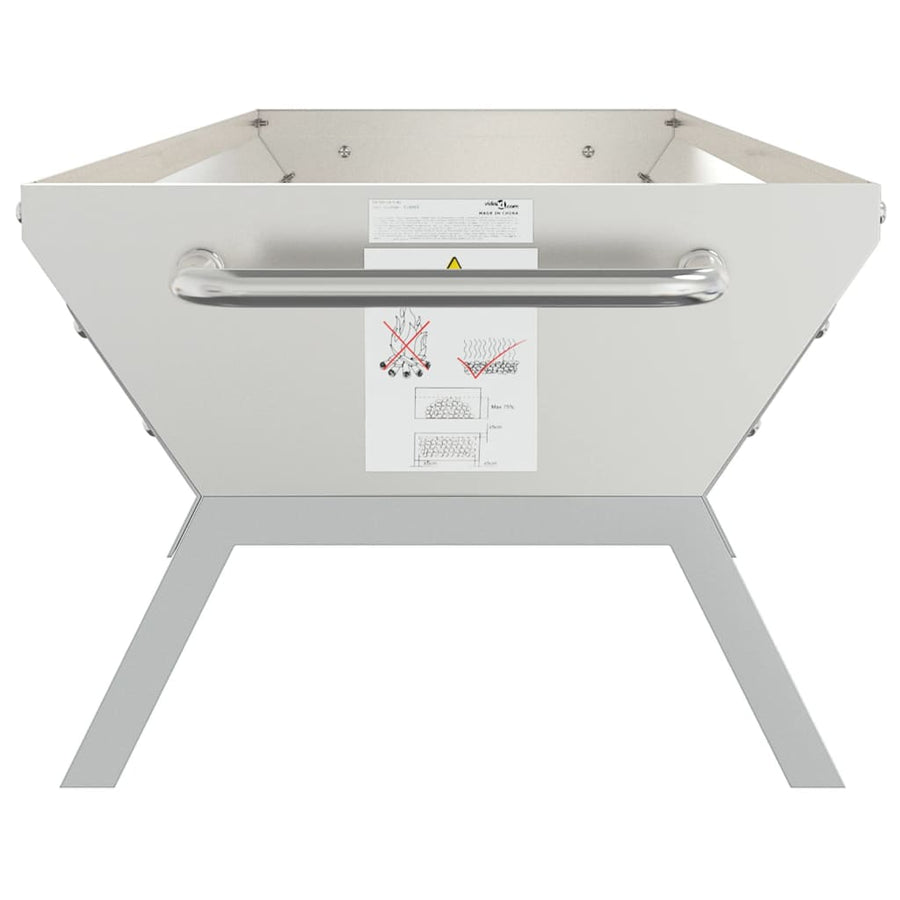 Barbecueplaat 118X42X30,5 Cm Roestvrij Staal Zilverkleurig 118 x 42 x 30.5 cm