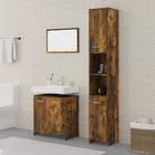 3-Piece Bathroom Furniture Set Engineered Wood Smoked Oak