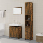 3-Piece Bathroom Furniture Set Engineered Wood Smoked Oak