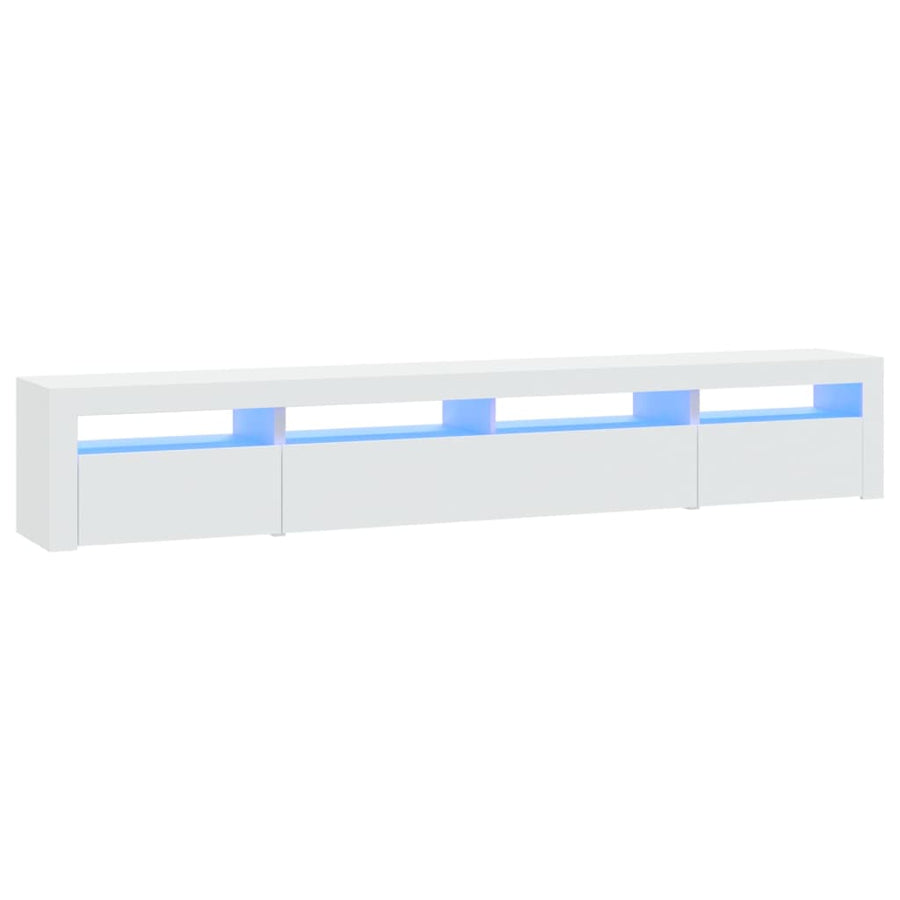 Tv-Meubel Met Led-Verlichting 240 x 35 x 40 cm Wit