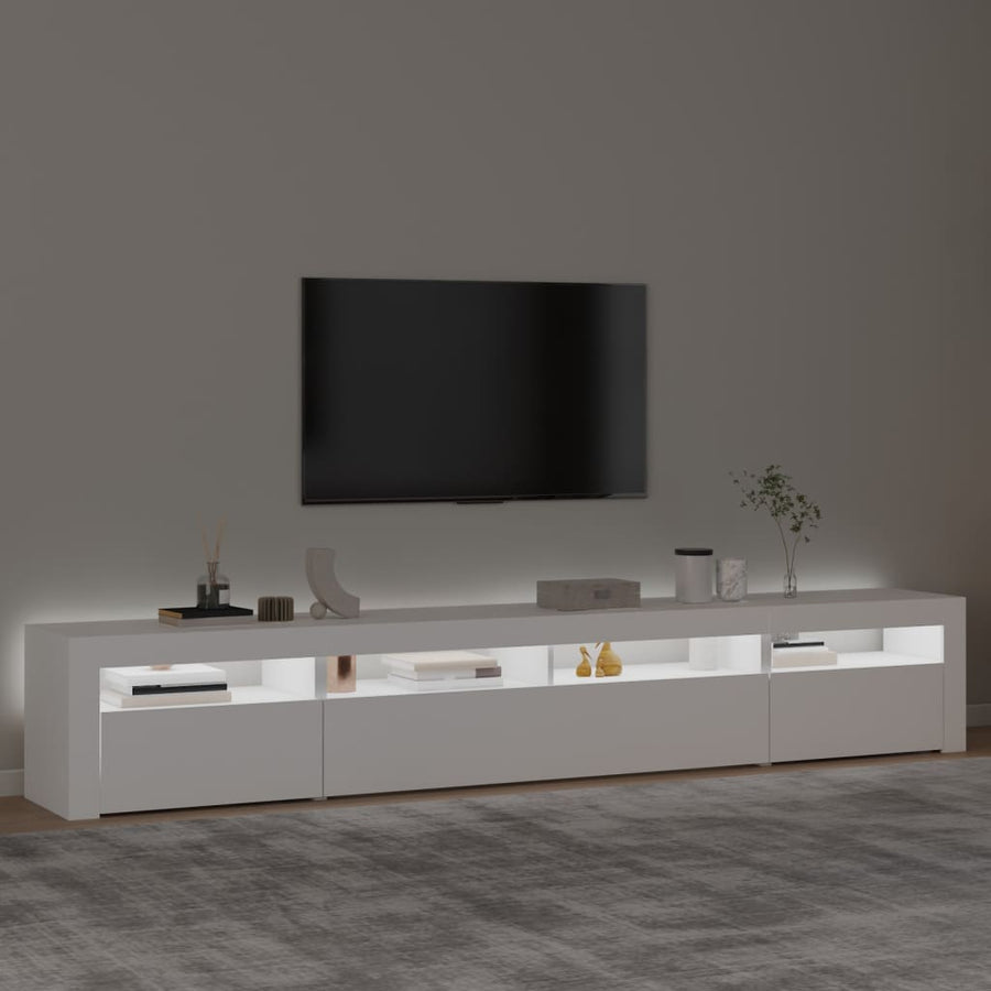 Tv-Meubel Met Led-Verlichting 240 x 35 x 40 cm Wit